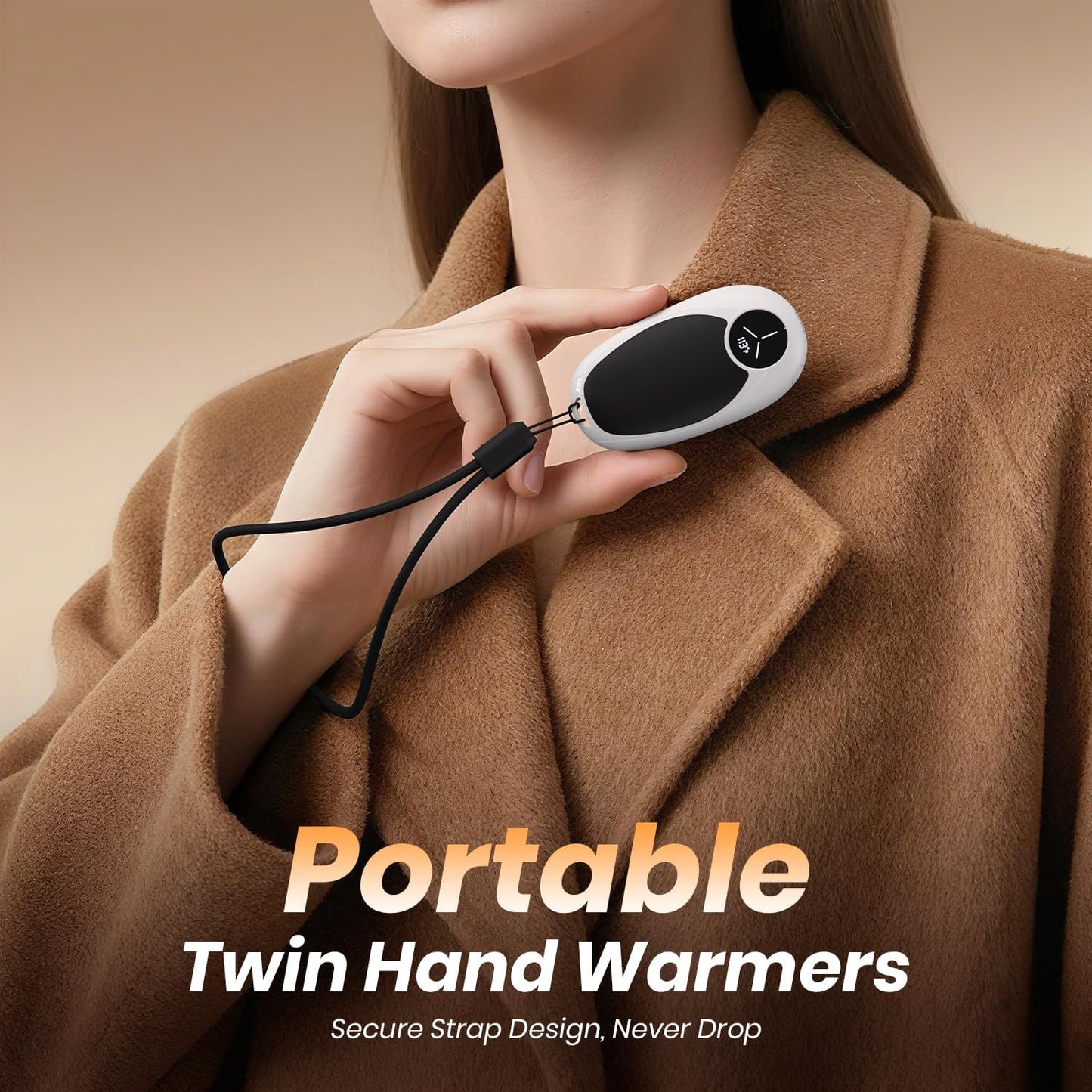 Hand Warmers Rechargeable 2 Pack Electric Hand Warmer Magnetic, Ultrathin Portable Handwarmers Gifts for Men Women Christmas Hiking Golf Hunting Accessories (Black)