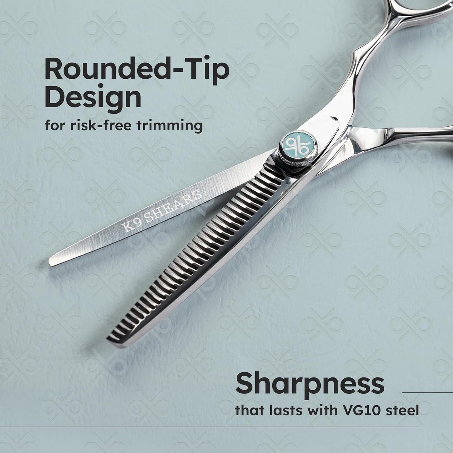 K9 6" Professional Thinning Shears for Hair Cutting – Barber Shears Made with Premium VG10 Steel, Lightweight, Razor-Sharp, Removes Hair Leaving No Marks, Thinning Rate 30%, Also Great for Home Use