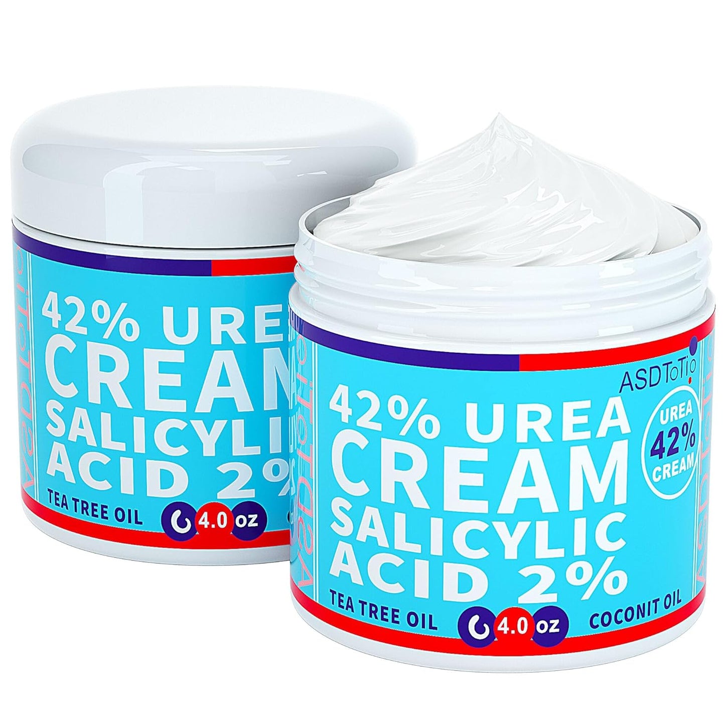 Urea Cream 42% - Premium Urea Foot Cream - With 2% Salicylic Acid, Tea Tree Oil, Shea Butter, Aloe Vera - For Feet, Hands, Heels, Elbows, Knees and More - 8 oz