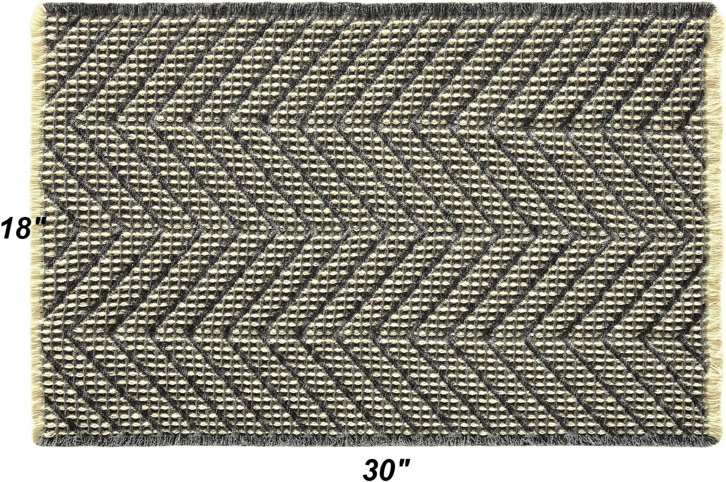 Bath Mats for Bathroom Non Slip,Waffle Luxury Bath Mat,Machine Washable Bath Mat for Shower,Ultra Soft Bathmat,Bluish Grey & Yellow,18"*30"