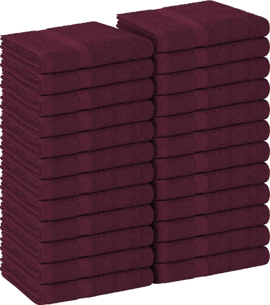 Utopia Towels, Salon Towel, Pack of 24, Not Bleach Proof, 16 by 27 Inches, Highly Absorbent Cotton Towels for Hand, Gym, Beauty, Spa, and Home Hair Care, Burgundy