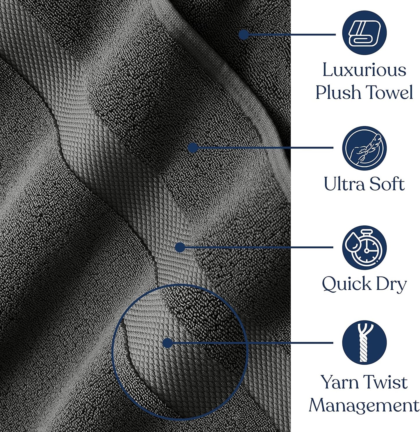 Delara Organic Cotton Luxuriously Plush Bath Towel 20 Piece Set|GOTS & Oeko-TEX Certified|Premium Hotel Quality Towels|Feather Touch Technology|650 GSM Long Staple|Soft, Quick Dry & Ultra-Absorbent