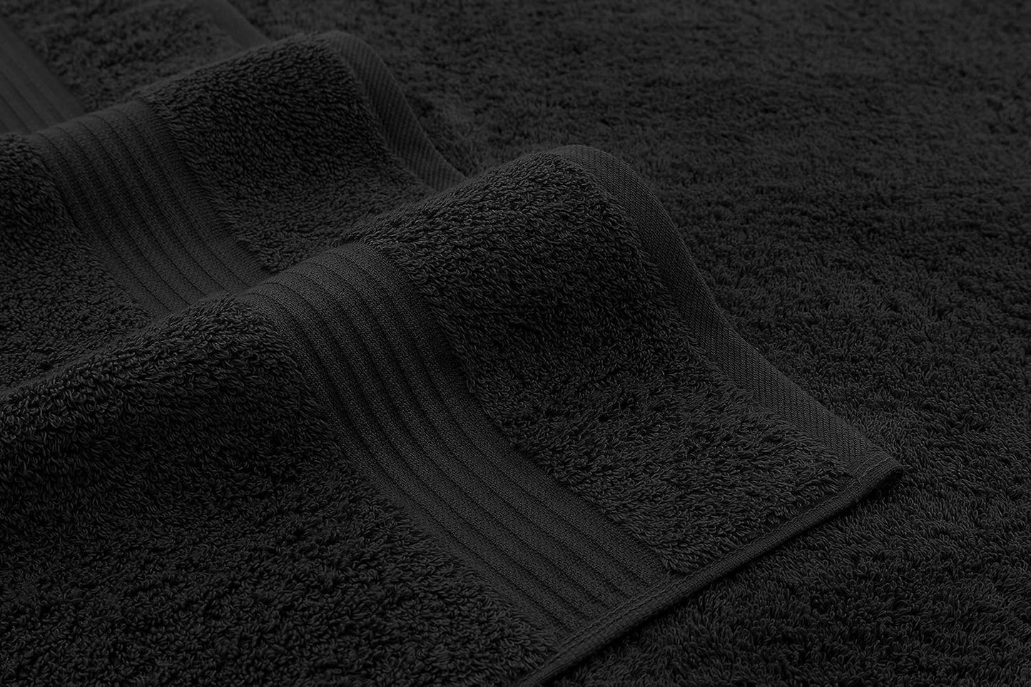 American Veteran Towel, 100% Cotton Turkish Bath Towels for Bathroom 4 Pack, 27x54 Extra Large Premium Soft Drying Bathroom Towels, Black