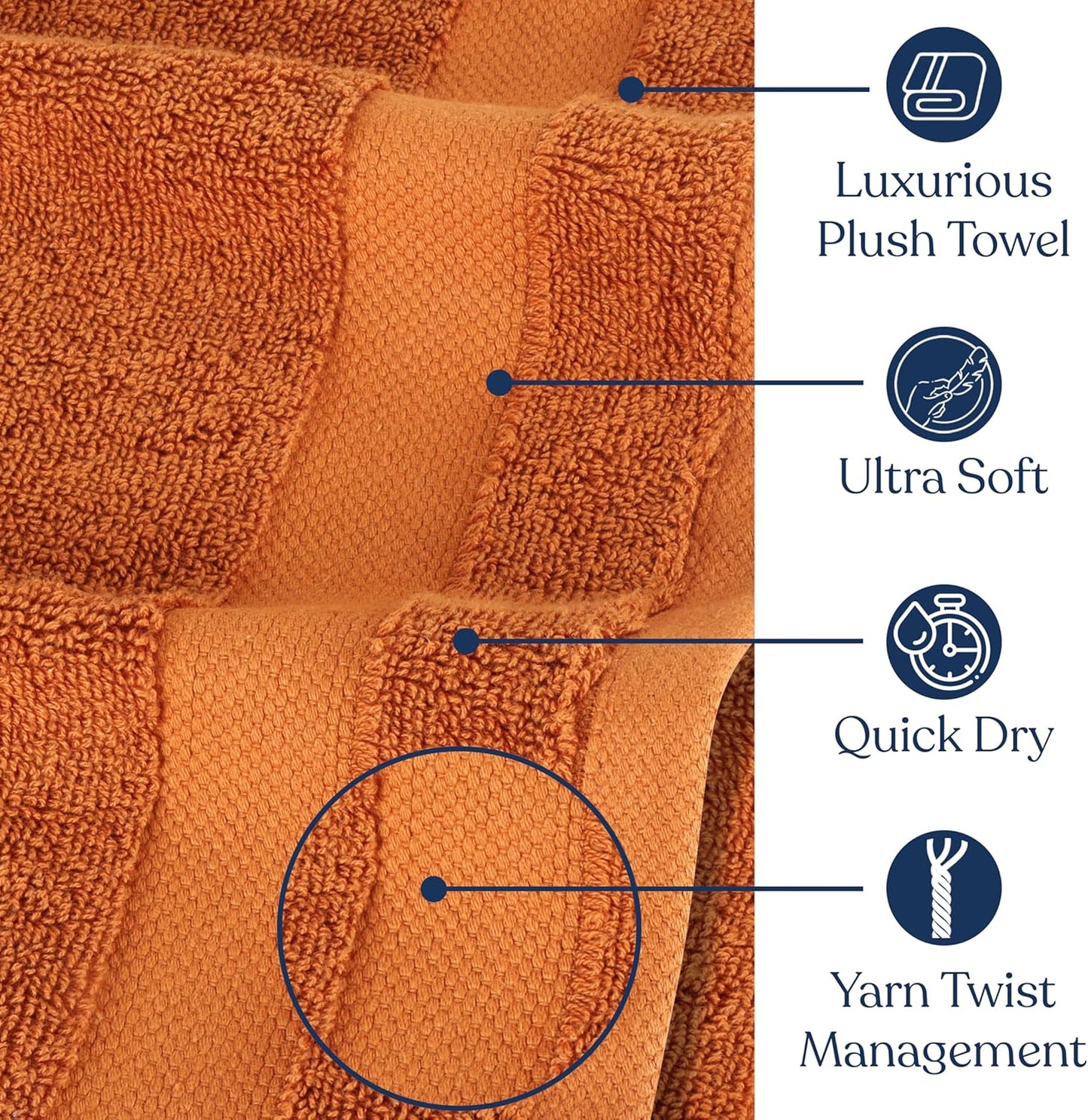 Delara Organic Cotton Luxuriously Plush Washcloths Pack of 6 | GOTS & Oeko-TEX Certified | Premium Quality Face Towels | Feather Touch Technology|650 GSM Long Staple|Soft, Quick Dry & Ultra-Absorbent