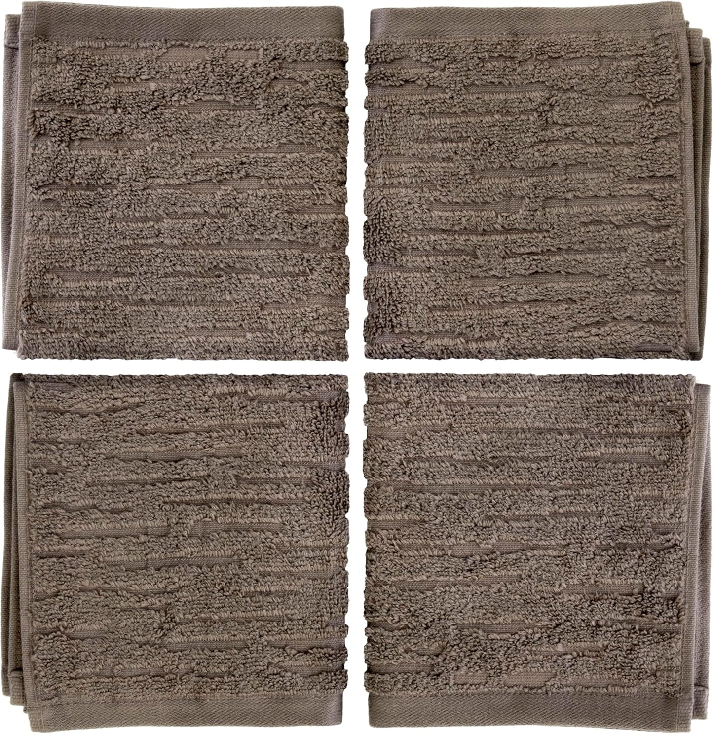 SKL Home CloudSoft Cotton Luxury 4 Pc Wash Set for Bath & Gift, Mink Brown