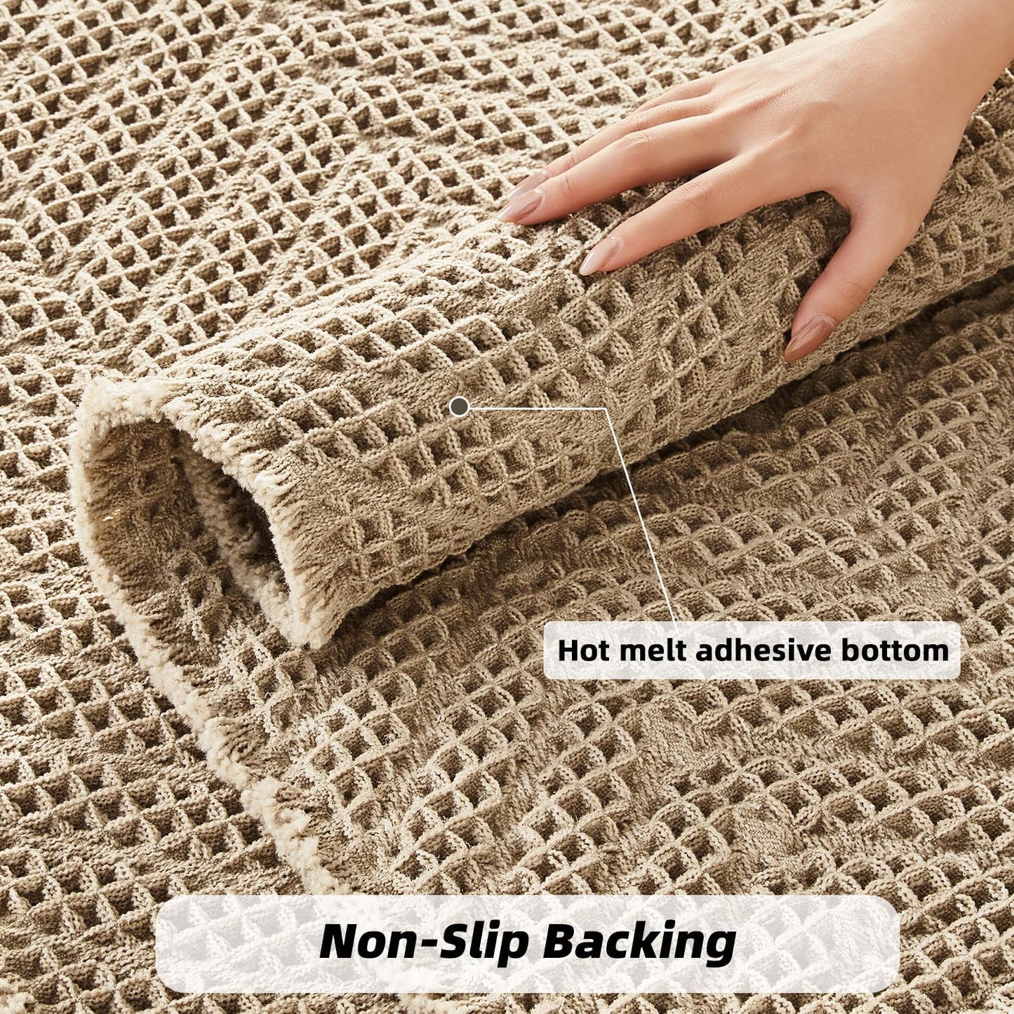 Bathroom Floor Mat,Boho Bathroom Mat,Super Absorbent Bath Rug,Bathroom Rugs Non Slip Washable, Quick Dry Shower Mats, Ultra Soft Bath Mat Towel,Brown,19"*48"