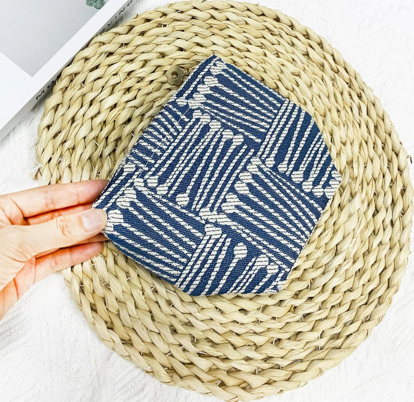 2 Pcs Makeup Bags, Large Cosmetic Bag Travel Toiletry Bag Organizer for Women, Embroidery Craft, Stripe Makeup Bag Small Cosmetic Pouch Purse with Zipper Gifts for Girls Teen