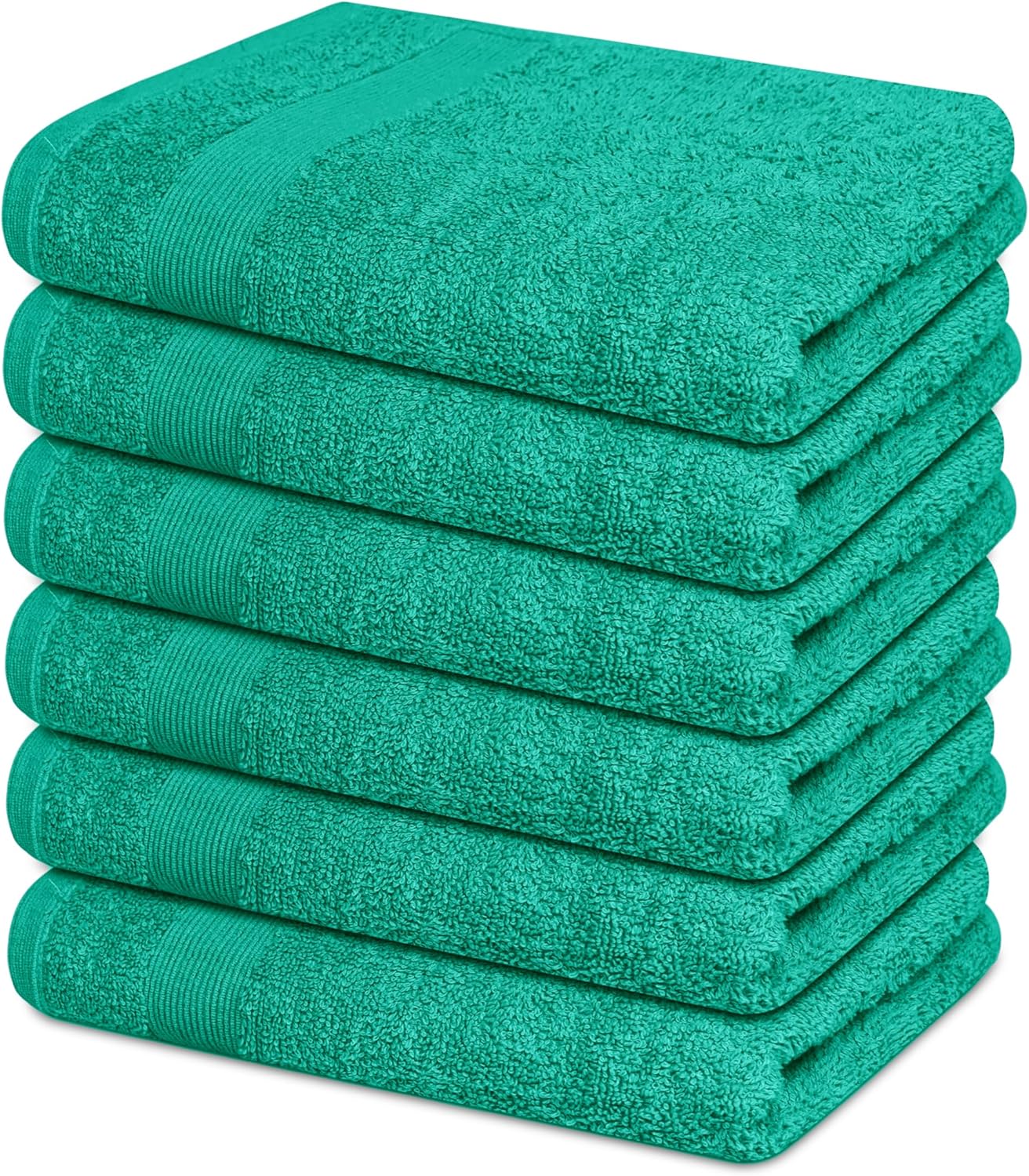 Premium Hand Towels Pack of 6 (16" x 30”) 100% Combed Ring Spun Cotton | Highly Absorbent Hand Towels Set | Ultra Soft for Home, Gym & Spa (Sea Green)