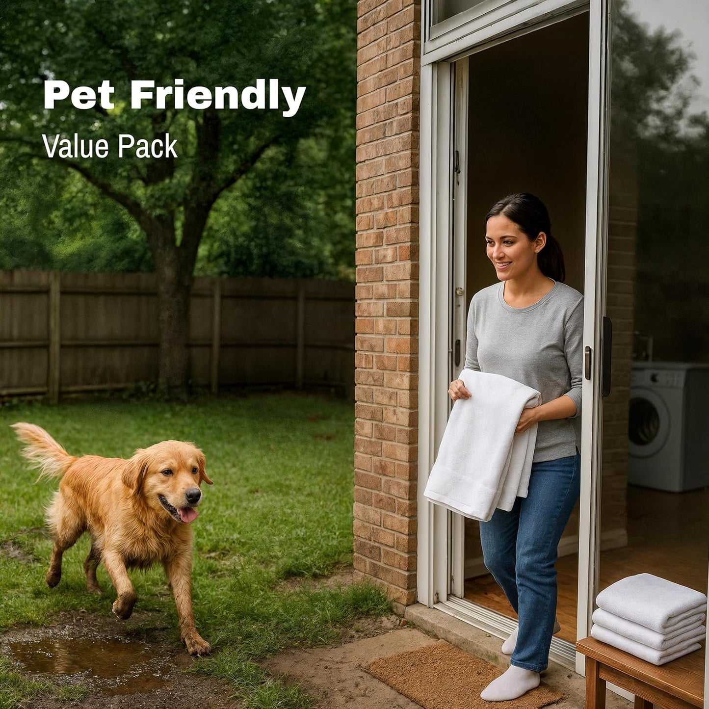 JMR Bulk-Friendly Essentials - Practical Cotton Towels - Economical 20" by 40" Multi-Purpose Towel - Absorbent, Quick-Drying, Soft, Lightweight - Ideal for Pool, Gym, Spa (White) - 36 Pack