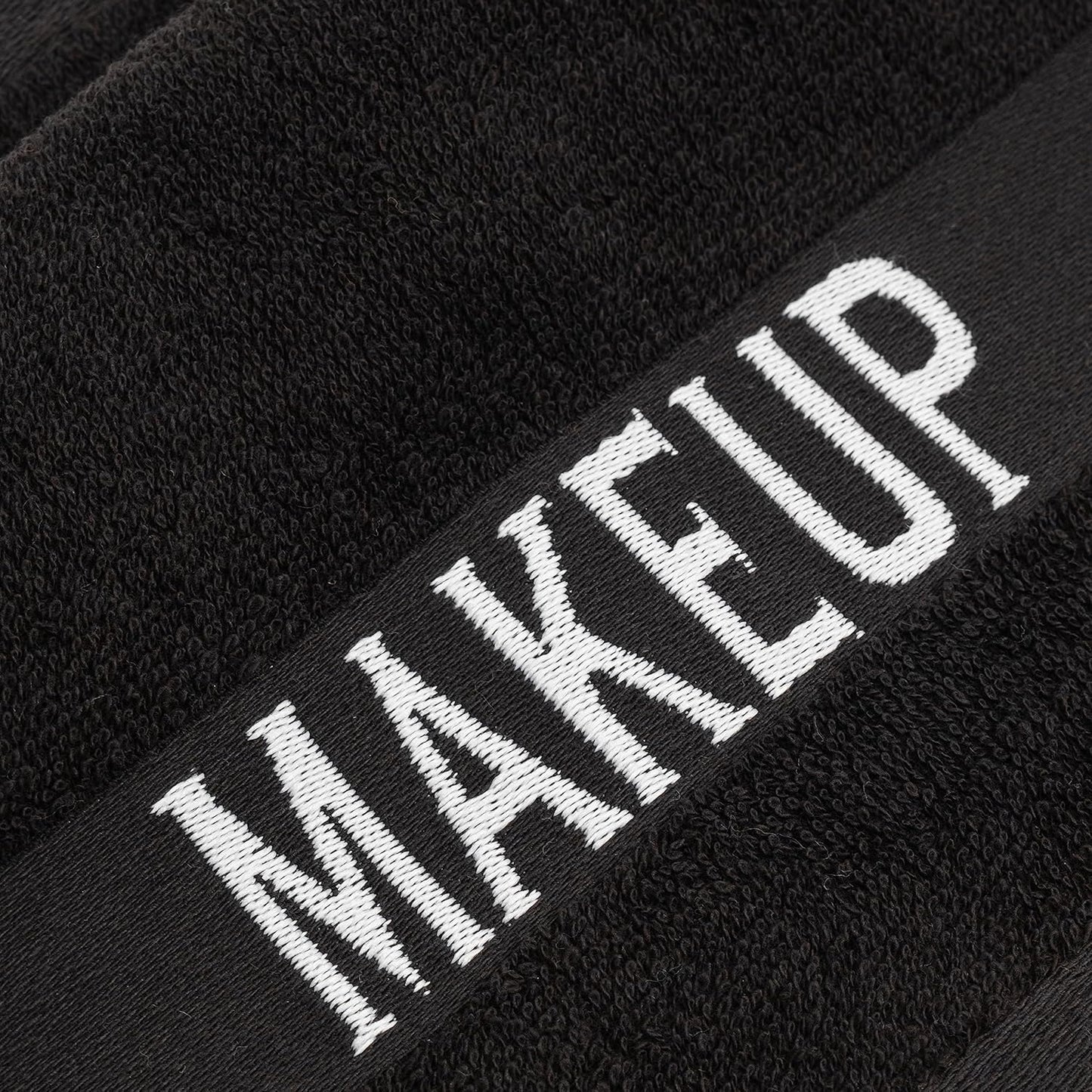 American Soft Linen, Makeup Remover Face Cloth, 100% Cotton Makeup Towels, 4 Packed Face Towels, 12x12 inches, Black