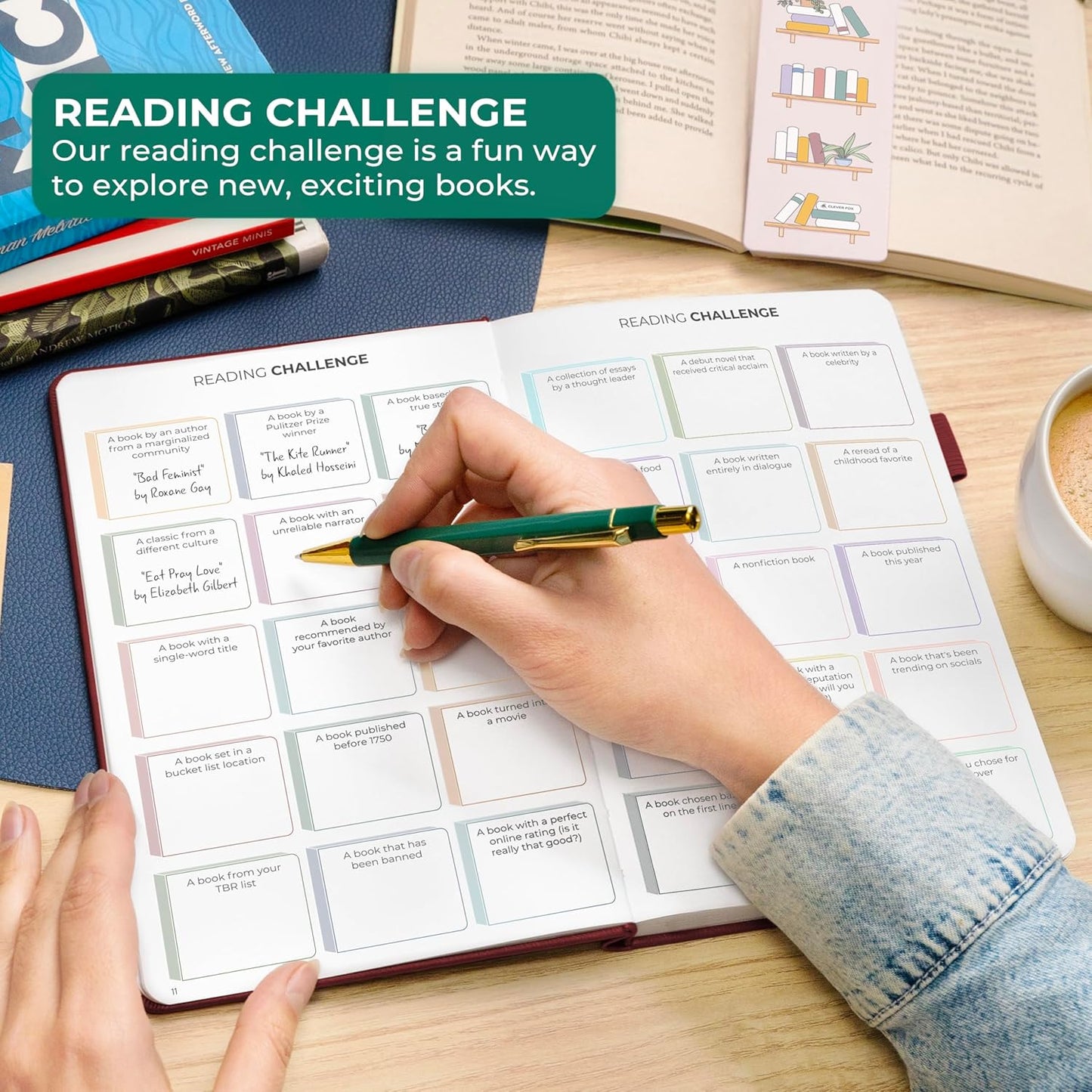 Clever Fox Reading Journal Premium – Review Log Notebook with Reading Tracker – Gifts & Accessories for Book Lovers, Adults & Kids (Burgundy)