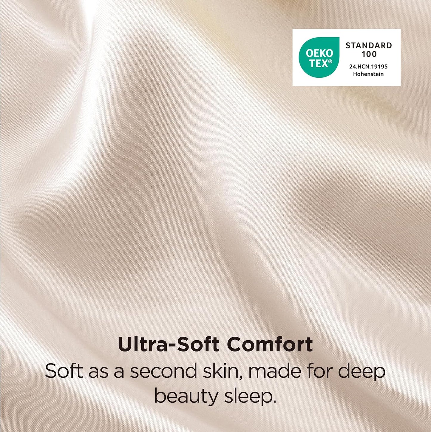 Bedsure King Size Satin Pillowcase Set of 2 - Beige Silky Pillow Cases for Hair and Skin with Envelope Closure, Similar to Silk Pillow Cases, Gifts for Women Men, 20x36 Inches, 2pcs