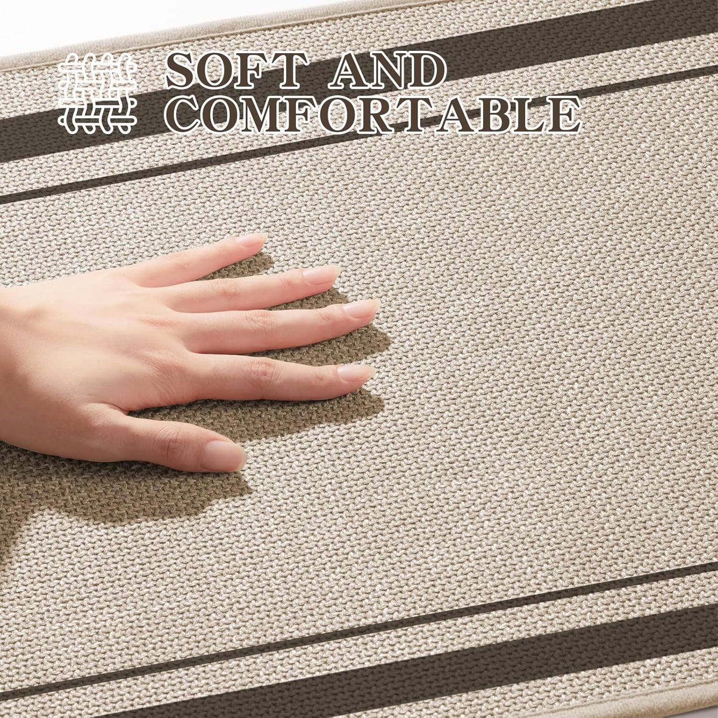 chakme Bathroom Rugs Mat 47x24, Ultra Thin Non Slip Bath Mat Large Quick Dry Absorbent Bath Mat for Bathroom Floor, (Light Beige, 47"x24")