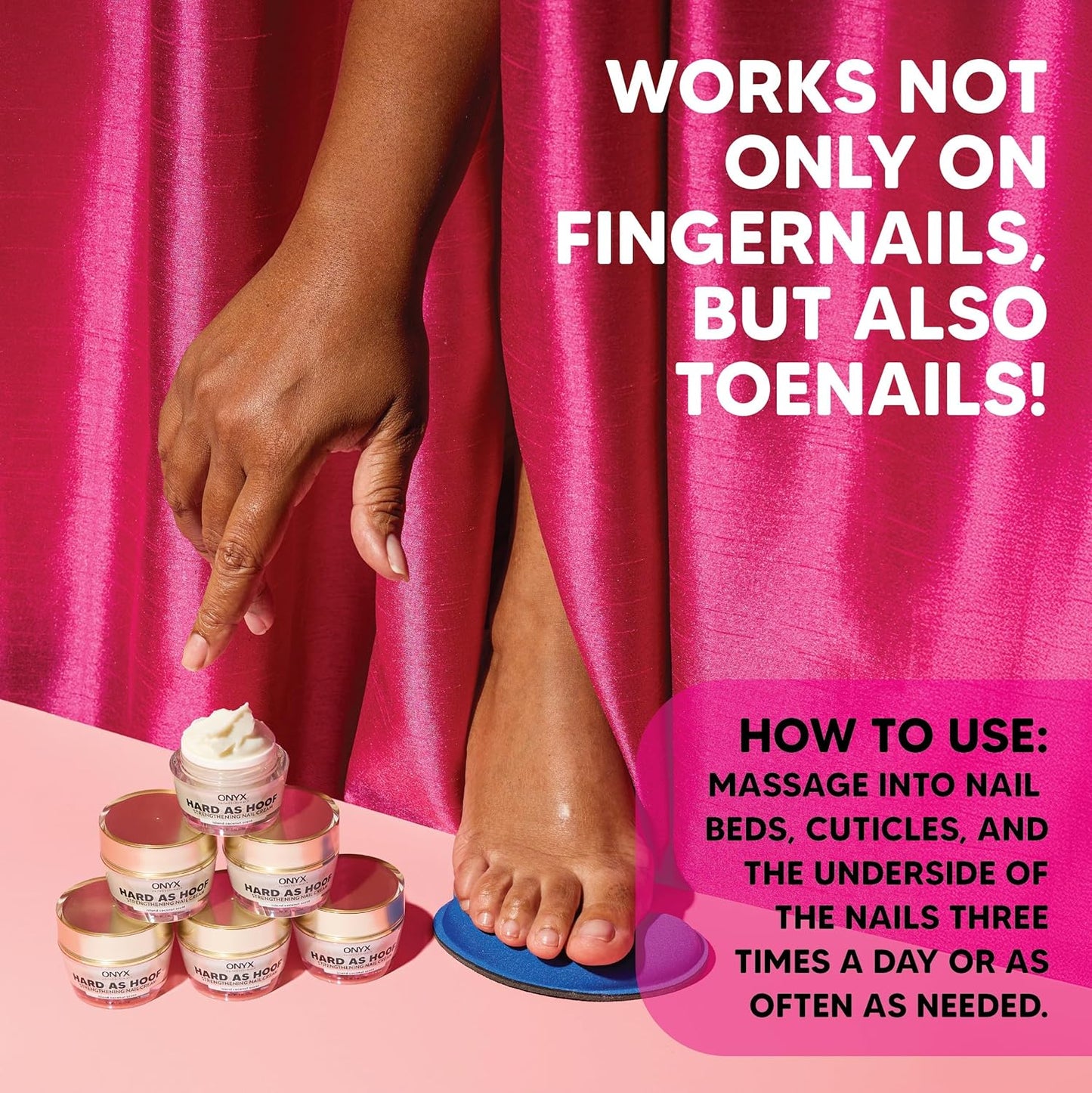 Onyx Professional Hard as Hoof Nail Strengthening Cream with Coconut Scent, Nail Growth & Conditioning Cuticle Cream Stops Splits, Chips, Cracks & Strengthens Nails, 1 oz