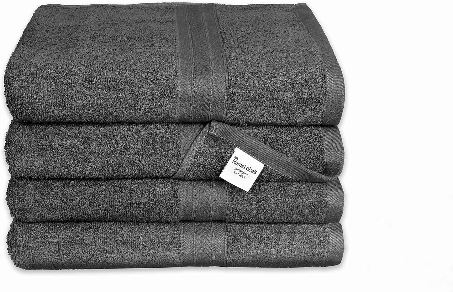 Luxury 100% Cotton Bath Towels Set of 4 - Large 27x54 Inches - Soft, Absorbent & Quick-Dry - Hotel & Spa Quality for Bathroom, Gym, and Home Essentials