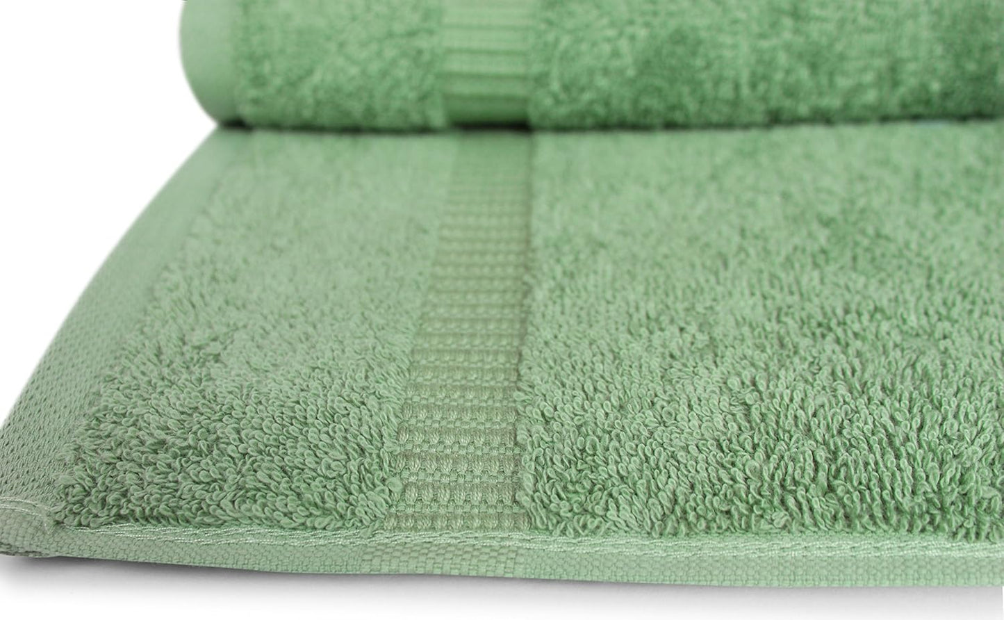 SALBAKOS 100% Turkish Cotton Hand Towel Set of 6 16x30 inch | Heirloom Quality | Hotel & Spa Collection | Ultra Soft, Super Absorbent, Long Lasting Hand Towels | Made in Turkey (Green, 6 Hand Towels)