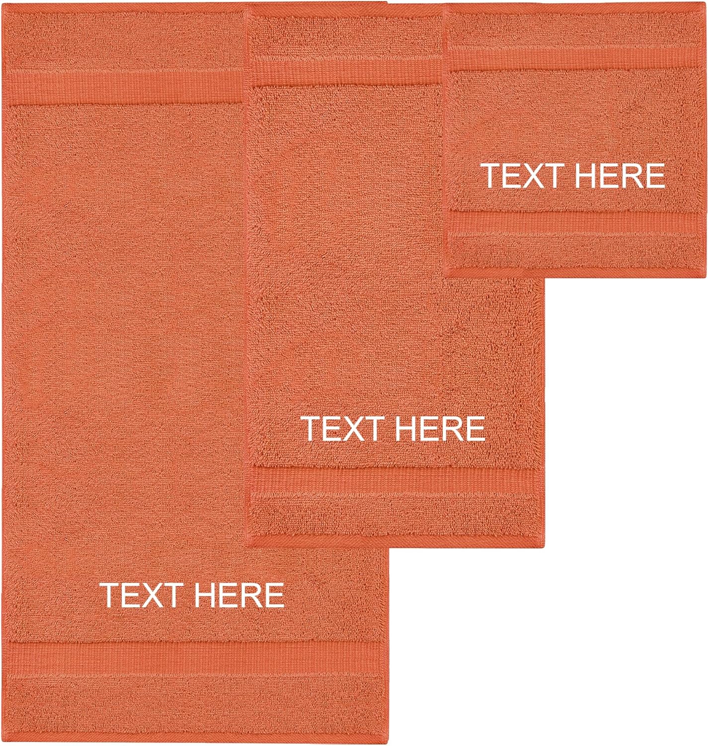 Chakir Turkish Linens | Hotel & Spa Quality 100% Cotton Premium Turkish Towels | Soft & Absorbent (Personalized 3-Piece Towel Set, Coral)