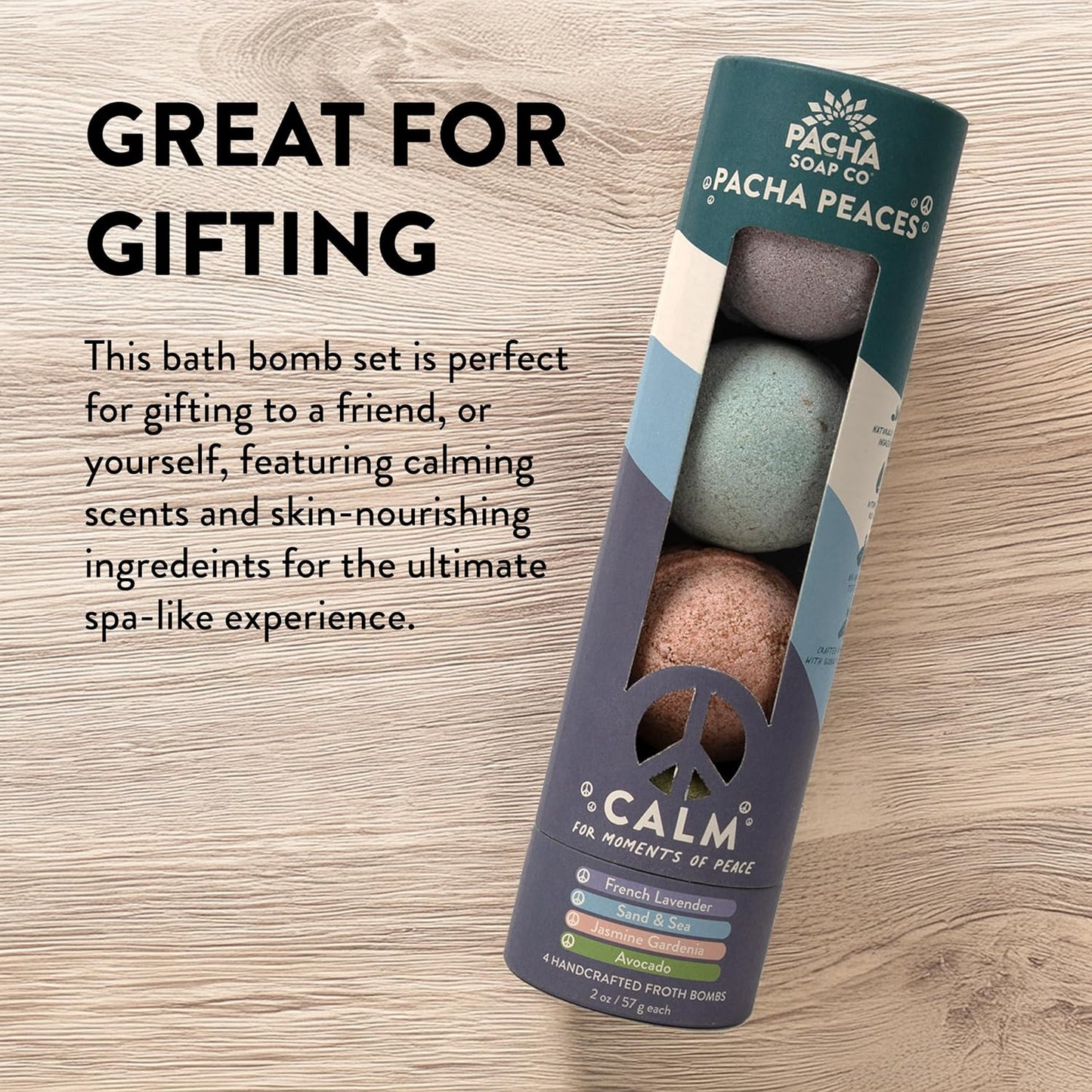 PACHA SOAP Co. Froth Bath Bomb, Pacha Peaces, Calm, 2-Pack (8-Pieces) - Scents of Lavender, Clary Sage, and Jasmine - Nourishing, Moisturizing, Naturally Derived & Handcrafted in The USA