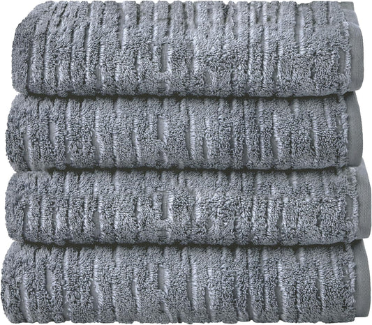 SKL Home CloudSoft Cotton Luxury 4 Pc Bath Towel Set, Smoke Blue