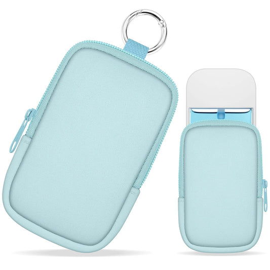 Hand Sanitizer Spray Case, Hand Sanitizer Holder Zippered Pouch, Cute Fashion Accessory with Snap Hook for Glow Mist and Power Mist 1FL OZ, Light Green