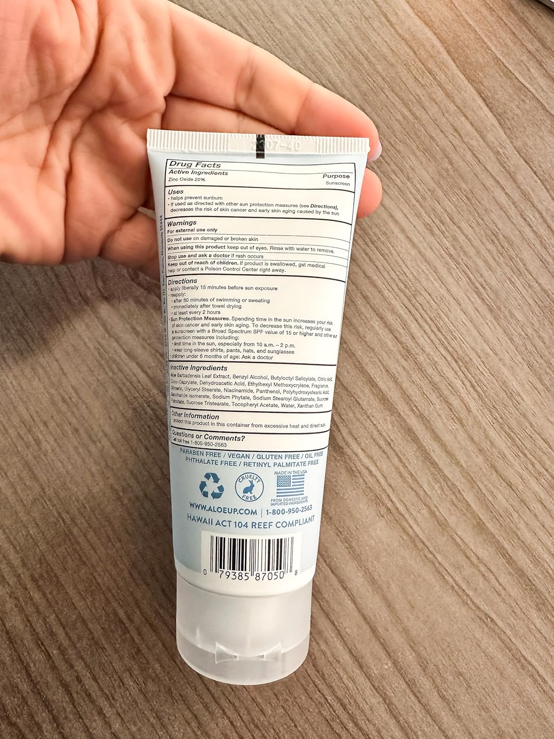 Aloe Up Mineral Sunscreen Lotion SPF 50 - Broad Spectrum UVA/UVB Sunscreen Protector for Face and Body - With Gen2 Zinc Oxide & Aloe Vera Gel - Dries Clear - Reef Safe - Coco-Mango Fragrance - 3 Oz.