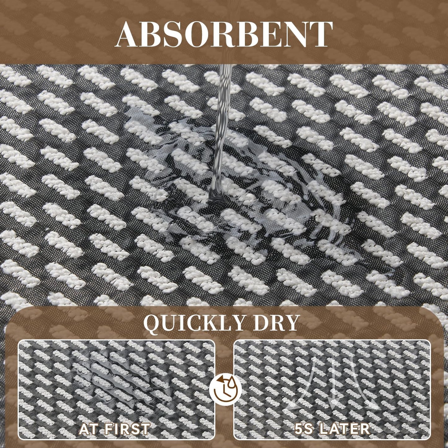 RESARE Non Slip Bathroom Runner - Machine Washable Bath Rugs, Super Absorbent Bath Mat Quick Dry Bath Runner, Bath Mat Ultra Soft Rugs for Bathroom Floor, 24"x47" Dark Grey