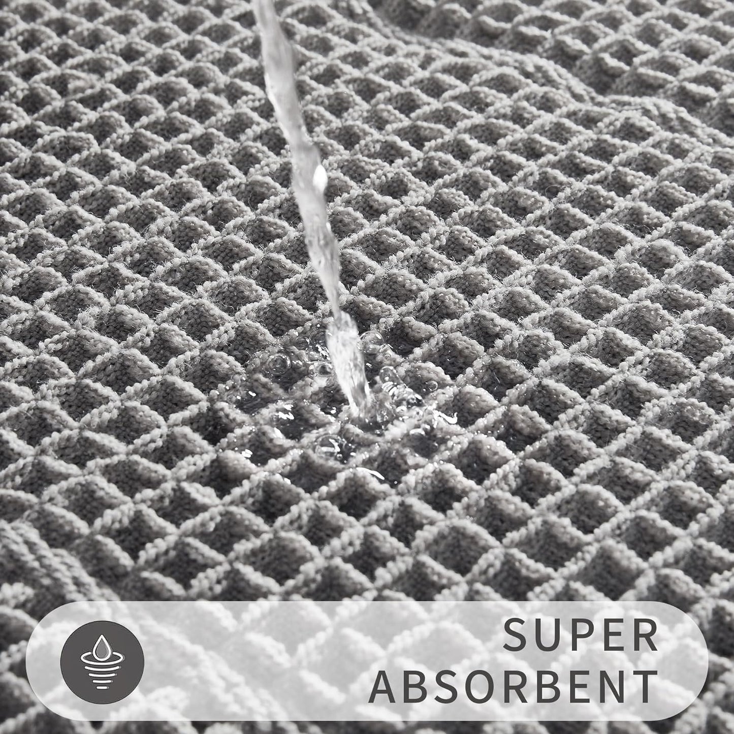 Bathroom Runner Rug Super Absorbent Non Slip Long Bath Mat Machine Washable Boho Bathroom Rugs Quick Dry Rug Runners for Hallway Bedroom Laundry Room,Grey, 2'x 6'(24" x 72")