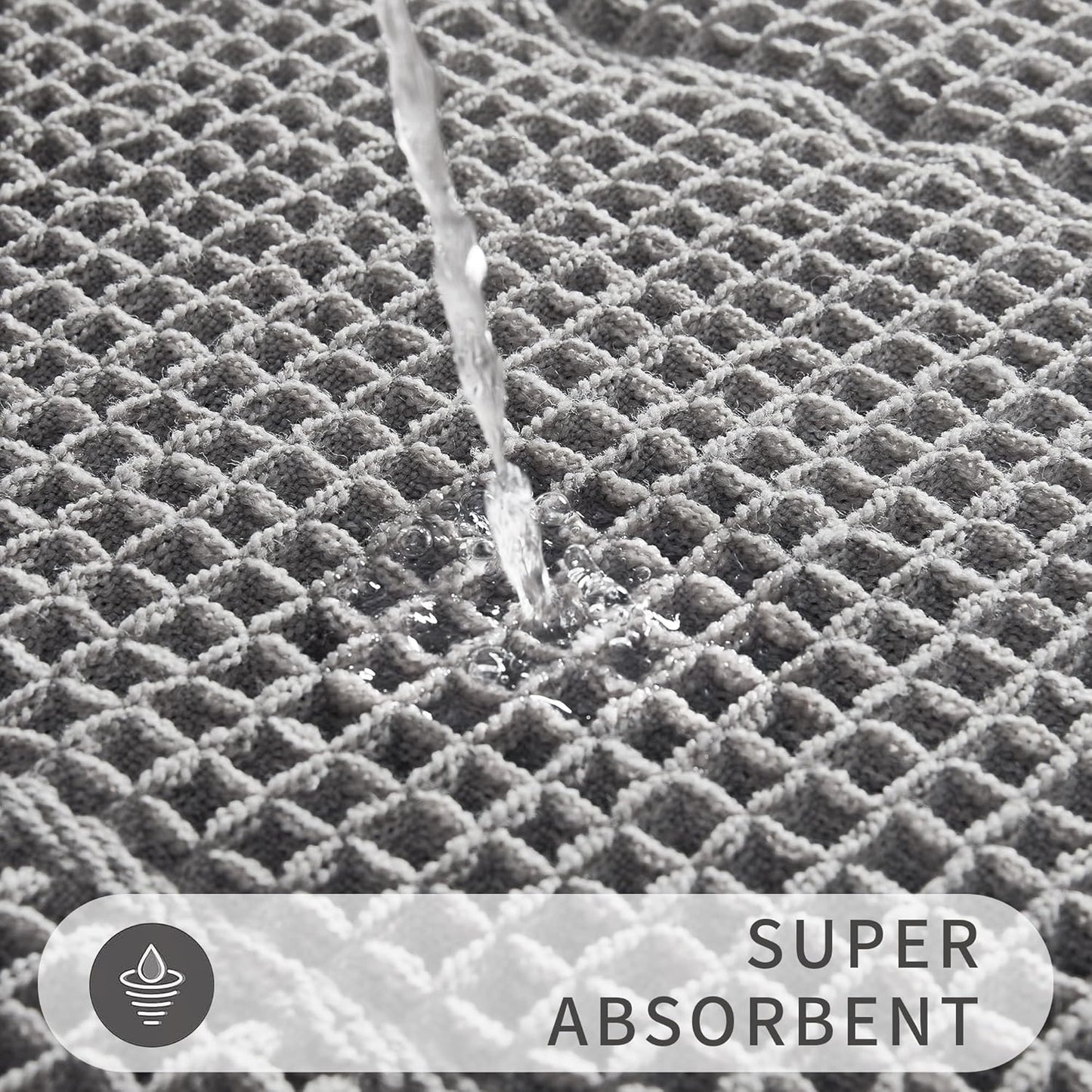 Bath Mats for Bathroom Non Slip,Waffle Luxury Bath Mat,Machine Washable Bath Mat for Shower,Ultra Soft Bathmat,Gray,17" x 24"