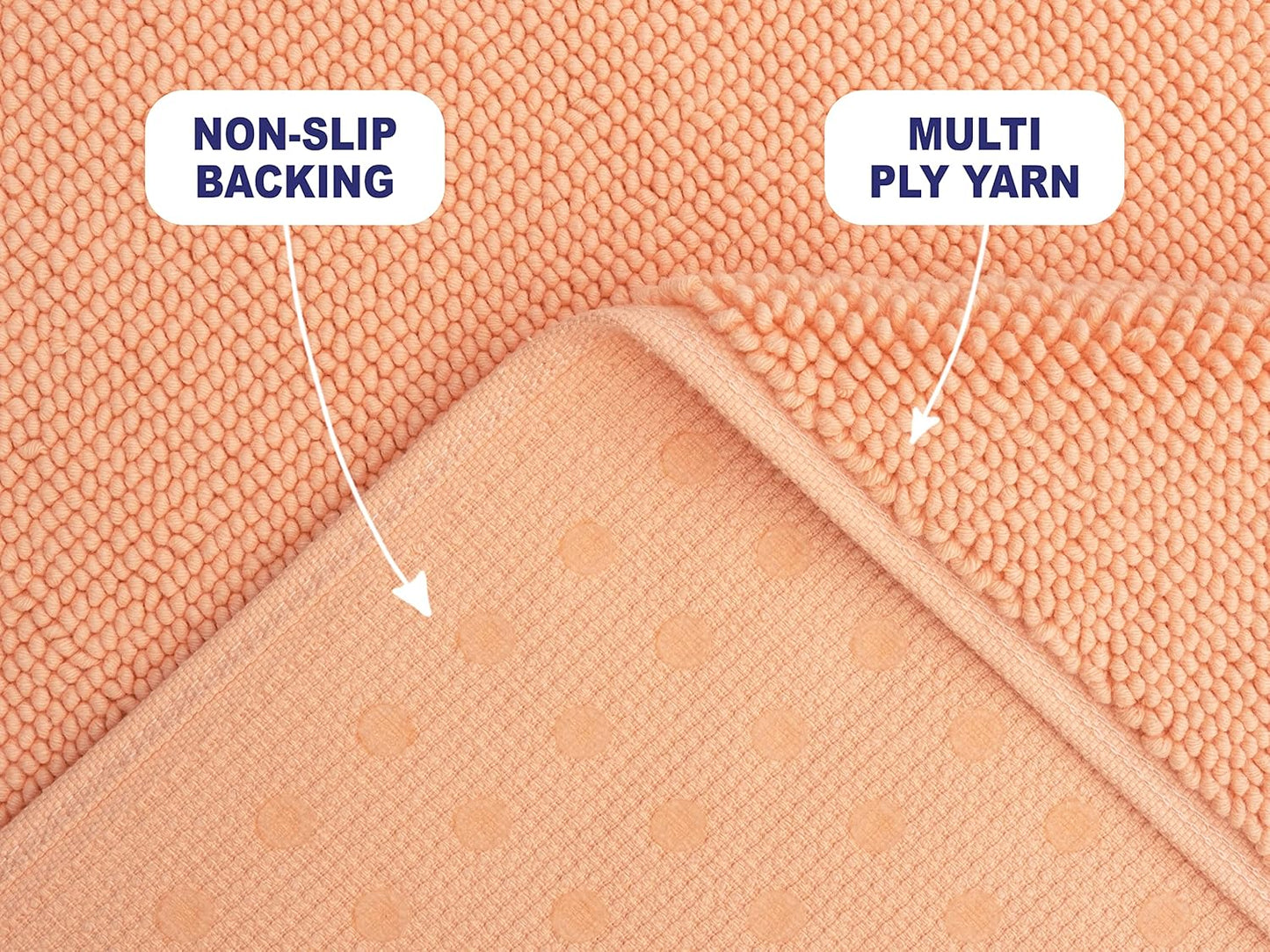 American Soft Linen Bath Rug, 20 in 34 in 100% Cotton Bath Mats Rugs for Bathroom, Slip Reducer Washable Shaggy Form Area Rugs, Malibu Bath Rug