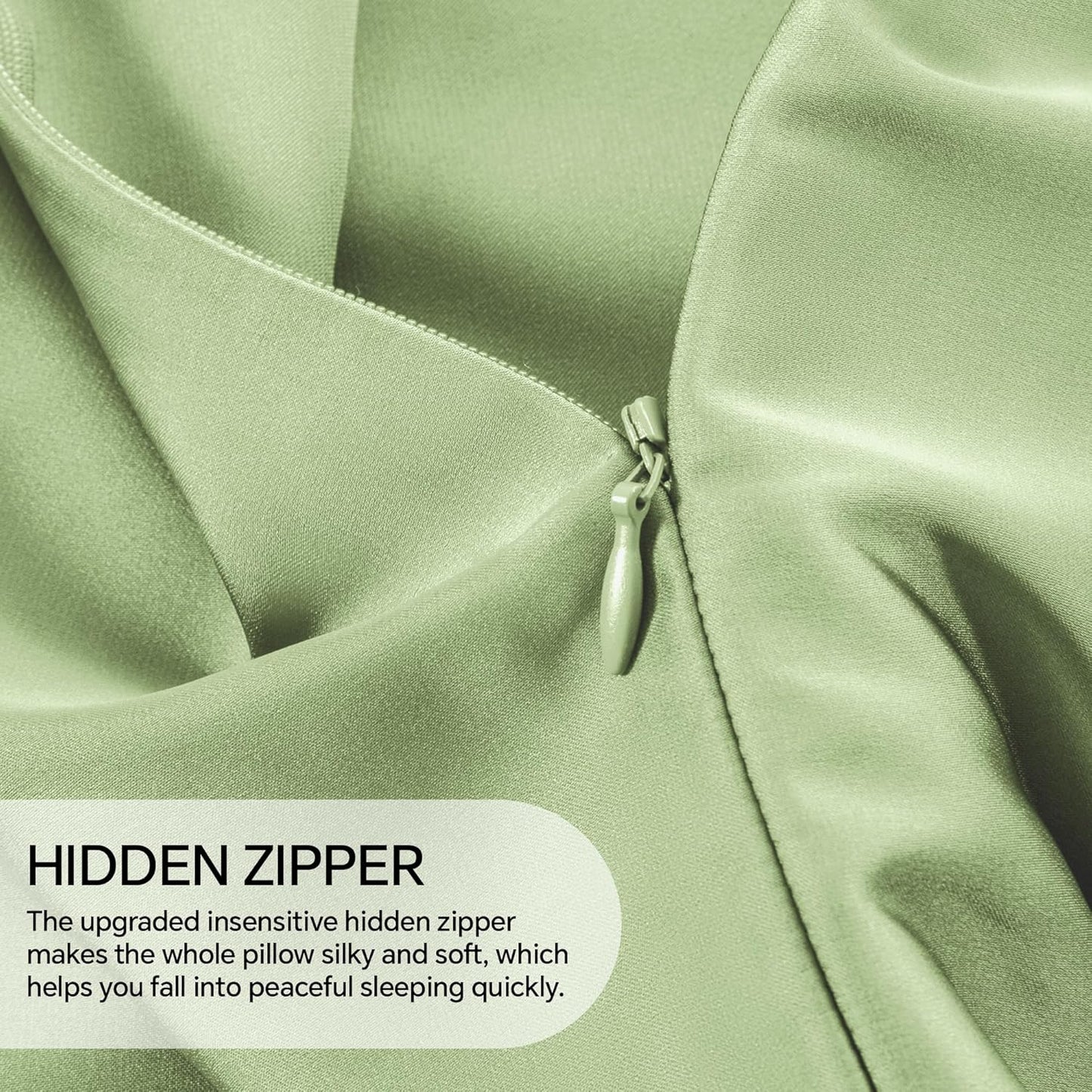 INFIIXSO Body Pillow Cover with Zipper, Luxury Mulberry Silk Body Pillow Case 20x54 Inches, Ultra Smooth and Soft Cooling Long Pillowcase, Gift for Women, Men(Sage Green)