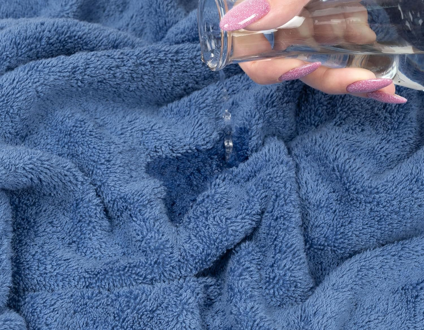 American Soft Linen Luxury Washcloths for Bathroom, 600 GSM 100% Cotton 4 Piece Turkish Wash Cloth Set, 13x13 in Soft Rags for Body and Face, Electric Blue Washcloths