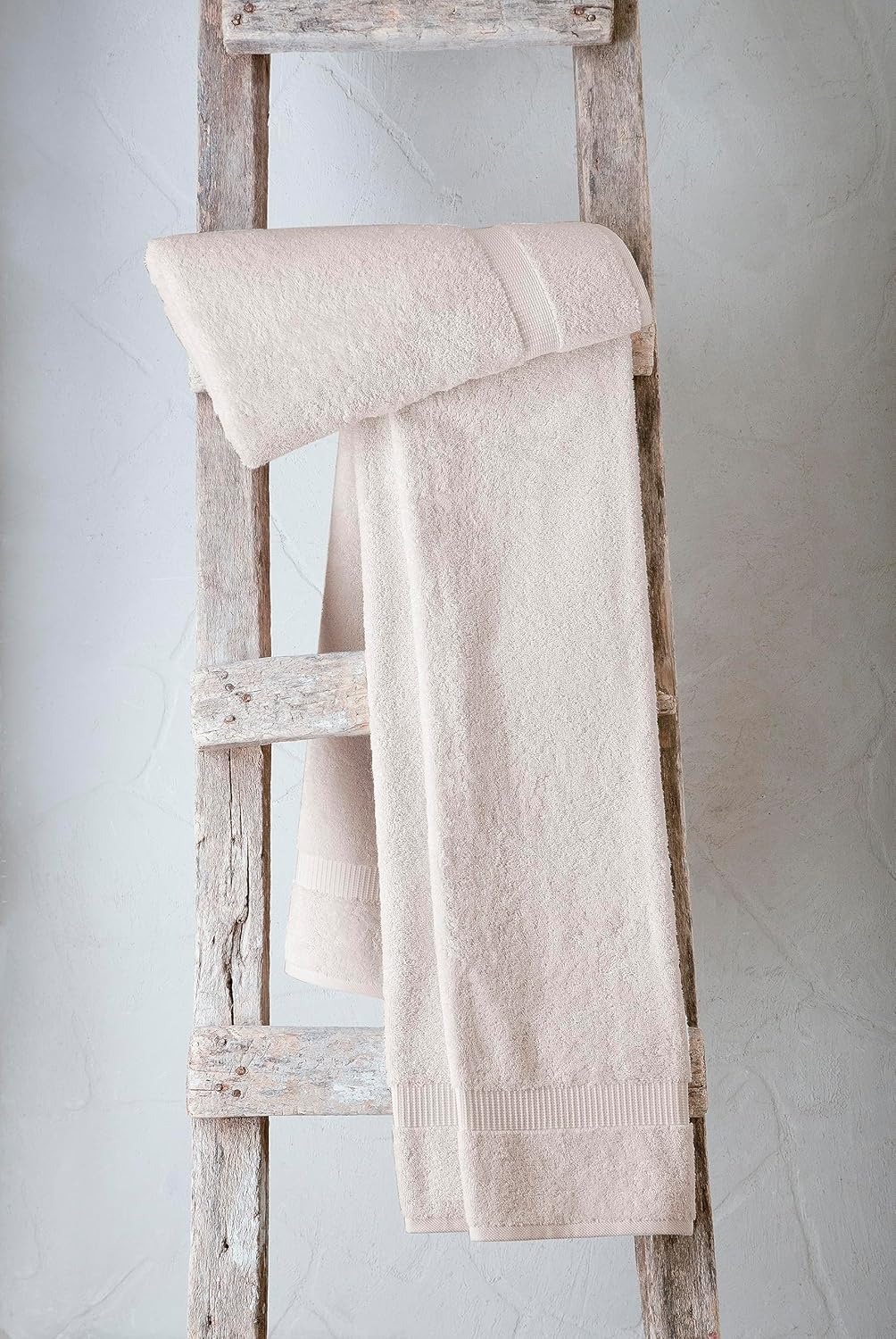 SALBAKOS 100% Turkish Cotton Extra Large Bath Sheet Set of 2 35x70 inch | Heirloom Quality | Hotel & Spa Collection | Soft, Absorbent Oversize Bath Towels | Made in Turkey (Ivory, 2 Bath Sheets)