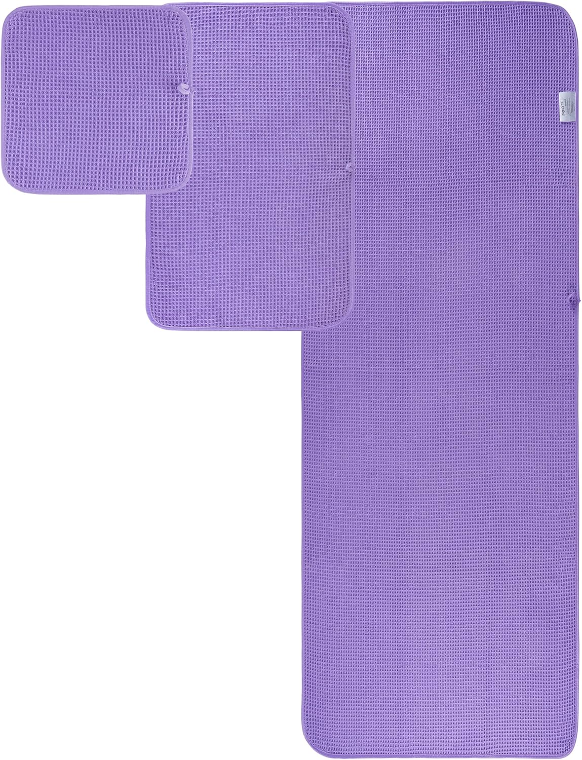 POLYTE Oversize, 60 x 30 in., Quick Dry Lint Free Microfiber Bath Towel Set, 6 Piece (Waffle Weave)