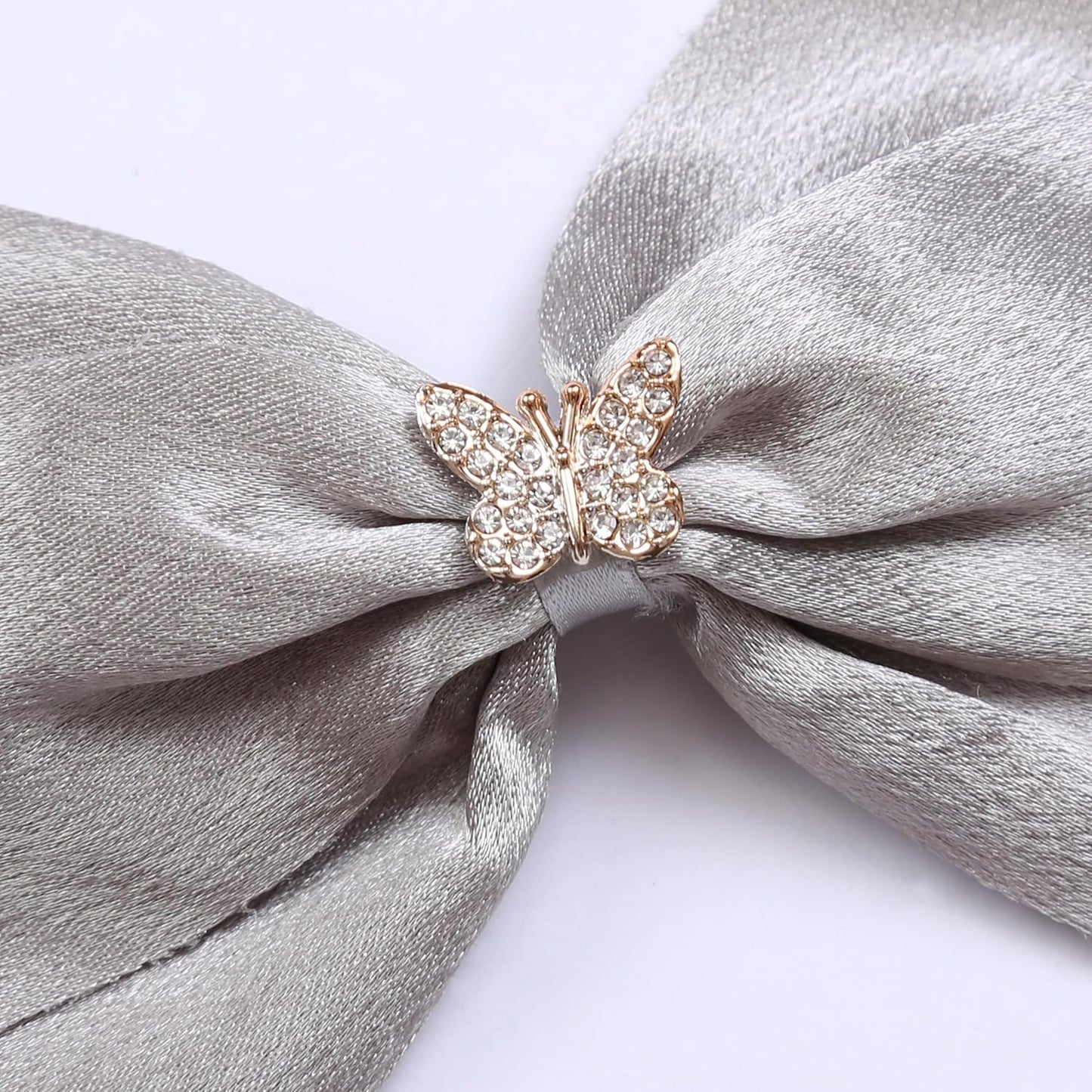 Elegant Hair Bow Set Sweet Styles with Crystal and Pearl Accents Fashion Hair Clips for Girls (Champagne/Sliver/Orange)