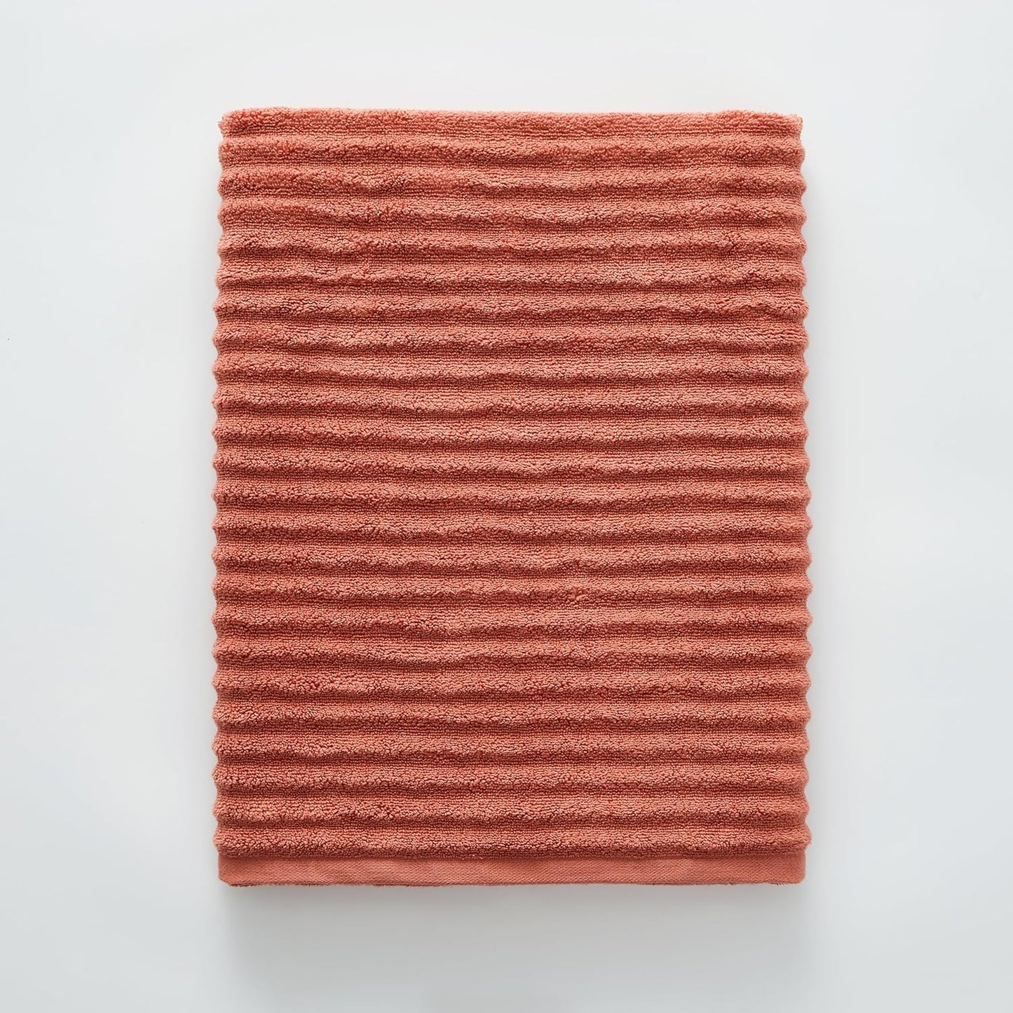 Blue Loom Ribbed Bath Sheet & Towel, 100% Cotton 600 GSM, Soft Absorbent Durable Quick Drying Bath Sheet & Bath Towel Set for Bathroom - Mason Set of 2 Terracotta Red (65" x 45" & 58" x 30")