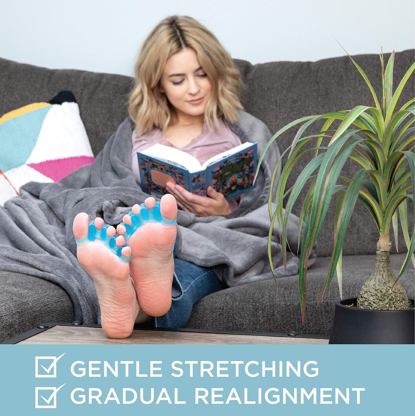 Mind Bodhi Toe Separators/Toe Spacers - For Men and Women - Correcting Bunions and Restoring Toes to Their Original Shape - Regular Size – Blue