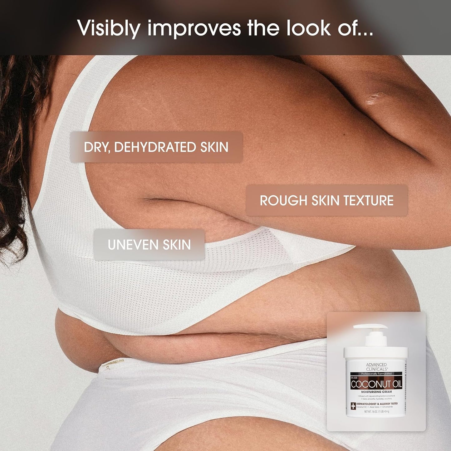 Advanced Clinicals Unscented Retinol Body Lotion & Face Moisturizer + Coconut Oil Body Cream For Women & Men | 2PC Skincare Set Helps Reduce Appearance Of Crepey Skin + Irritated Dry Skin, 2pc Set