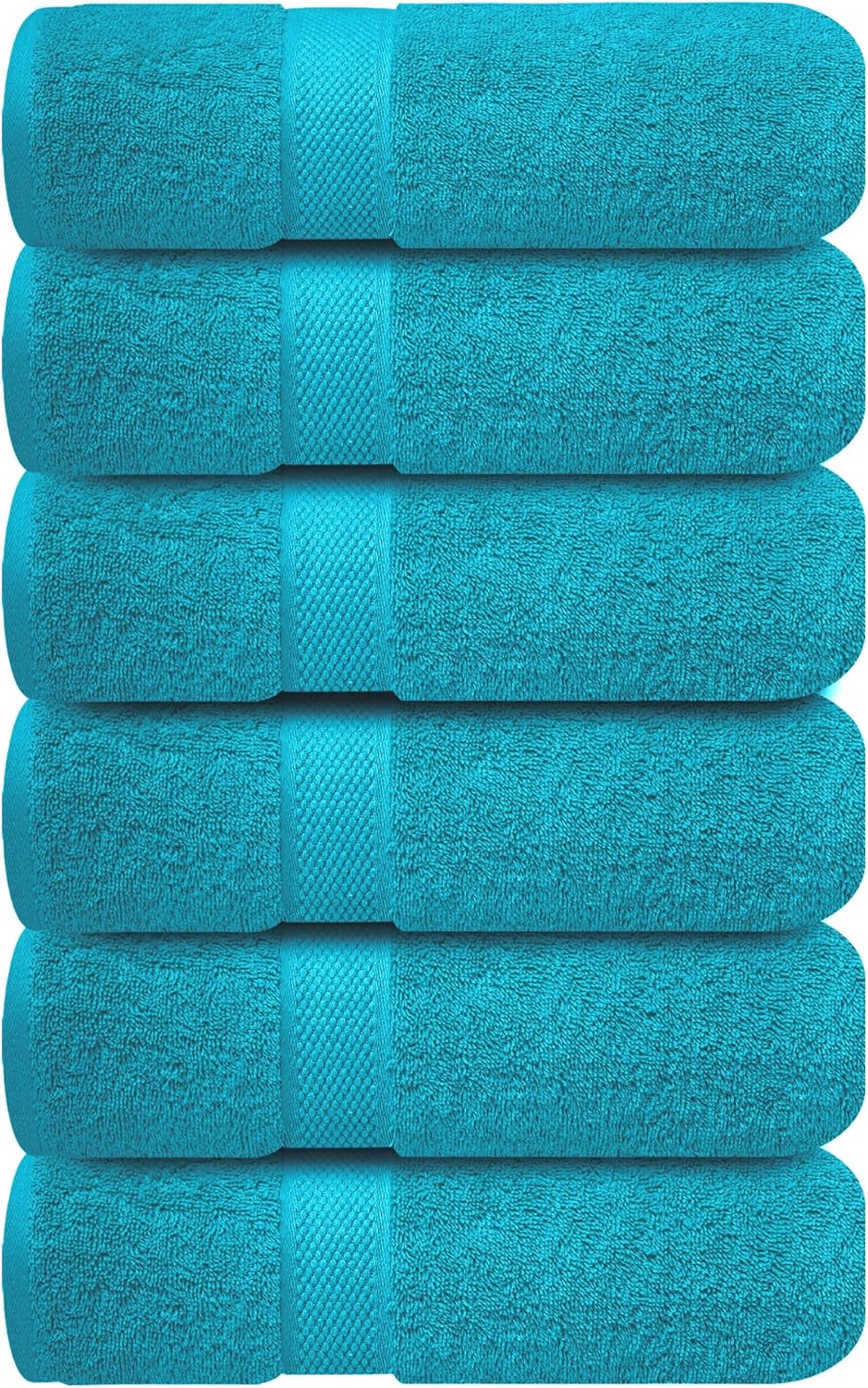 Infinitee Xclusives Teal Hand Towels for Bathroom - Set of 6 (16x28 inches) 600 GSM, 100% Cotton Ultra Soft, Quick Drying, Hotel Quality Hand Towel Set (Serene Teal)