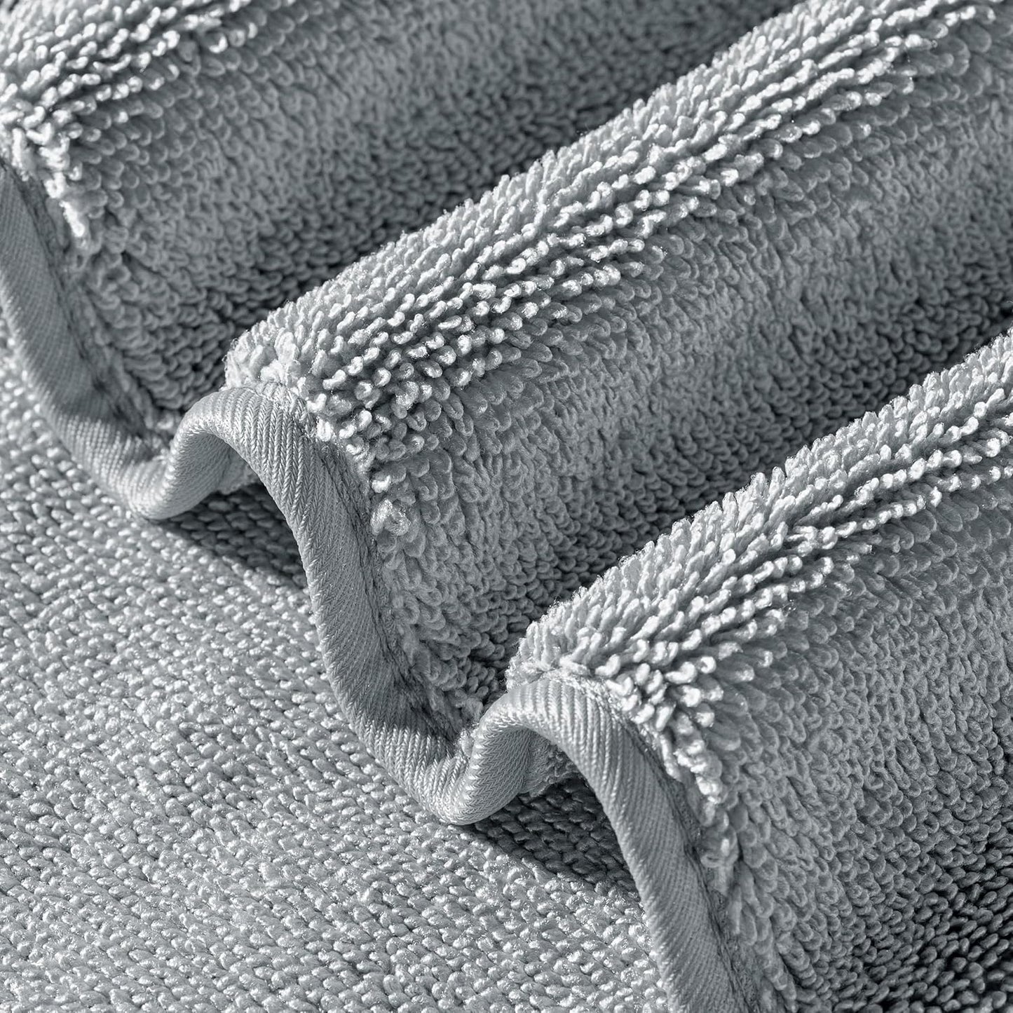 POLYTE Ring Spun Microfiber Oversize Quick Dry Lint Free Bath Towel, 60 x 30 in, Pack of 2 (Gray)