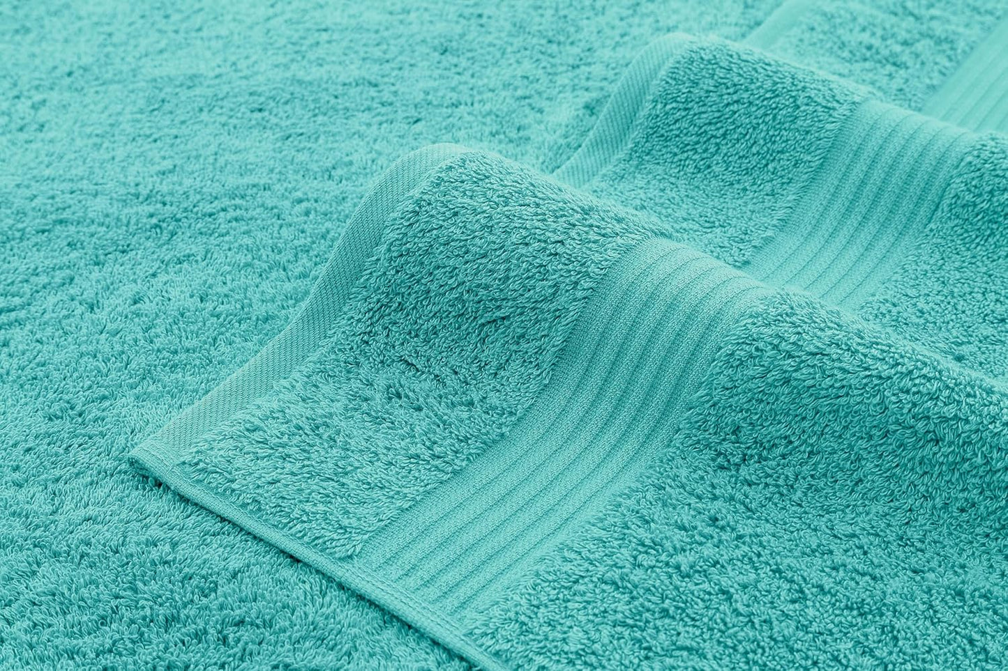 American Veteran Towel 100% Cotton Turkish 6 Piece Towel Set, Luxury Bath Towels Set of 6 for Bathroom Essentials, 2 Bath Towels 2 Hand Towels 2 Washcloths, Turquoise Blue