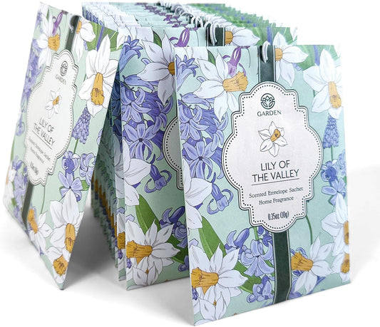 Scented Sachets - 12 Pack, Long-Lasting Home Fragrance Sachet Bags, Large Fresh-Scented Envelope Packets, Fragrant Sachets for Drawers and Closets (Lily)