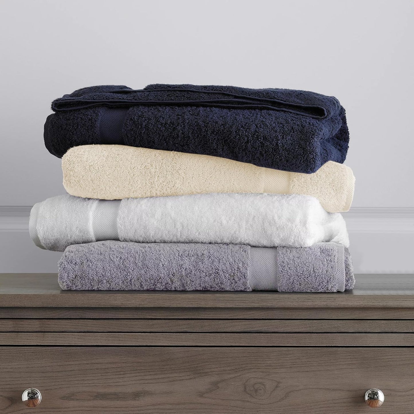 Delara 100% Organic Cotton Towels 650 GSM Plush Feather Touch Quick Dry Towel, 6-Piece Towel Set GOTS Certified, Oeko-Tex Green Certified, 1 Bath Towel, 1 Bath Sheet, 2 Hand Towels & 2 Wash Cloths