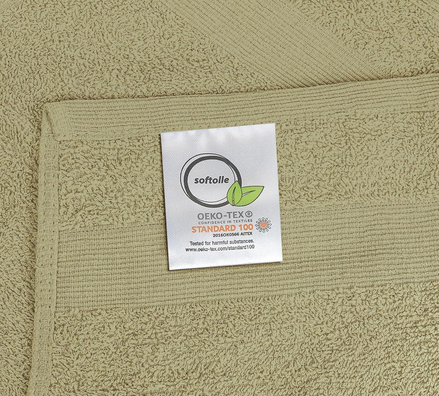 Premium Wash Cloths Pack of 12 (13" x 13") 100% Ring Spun Cotton | Luxury Washcloths | Ultra Soft Face Towels | Highly Absorbent Wash Cloths for face (Sage Green)