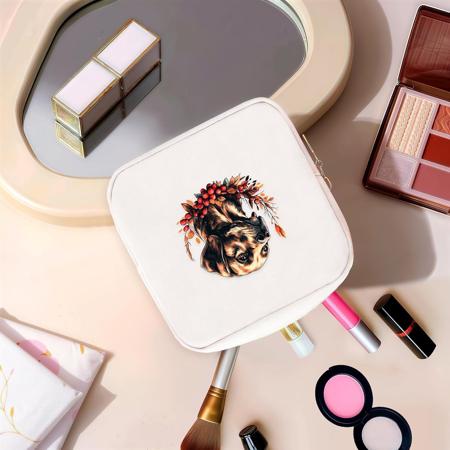 Labrador Mini Makeup Bag, Labrador Gift For Women Girls, Cute Portable Zipper Pouch Cosmetic Bag For Teen Girls Kids, Small Storage Bag For Sanitary Pad, Period napkin bag!