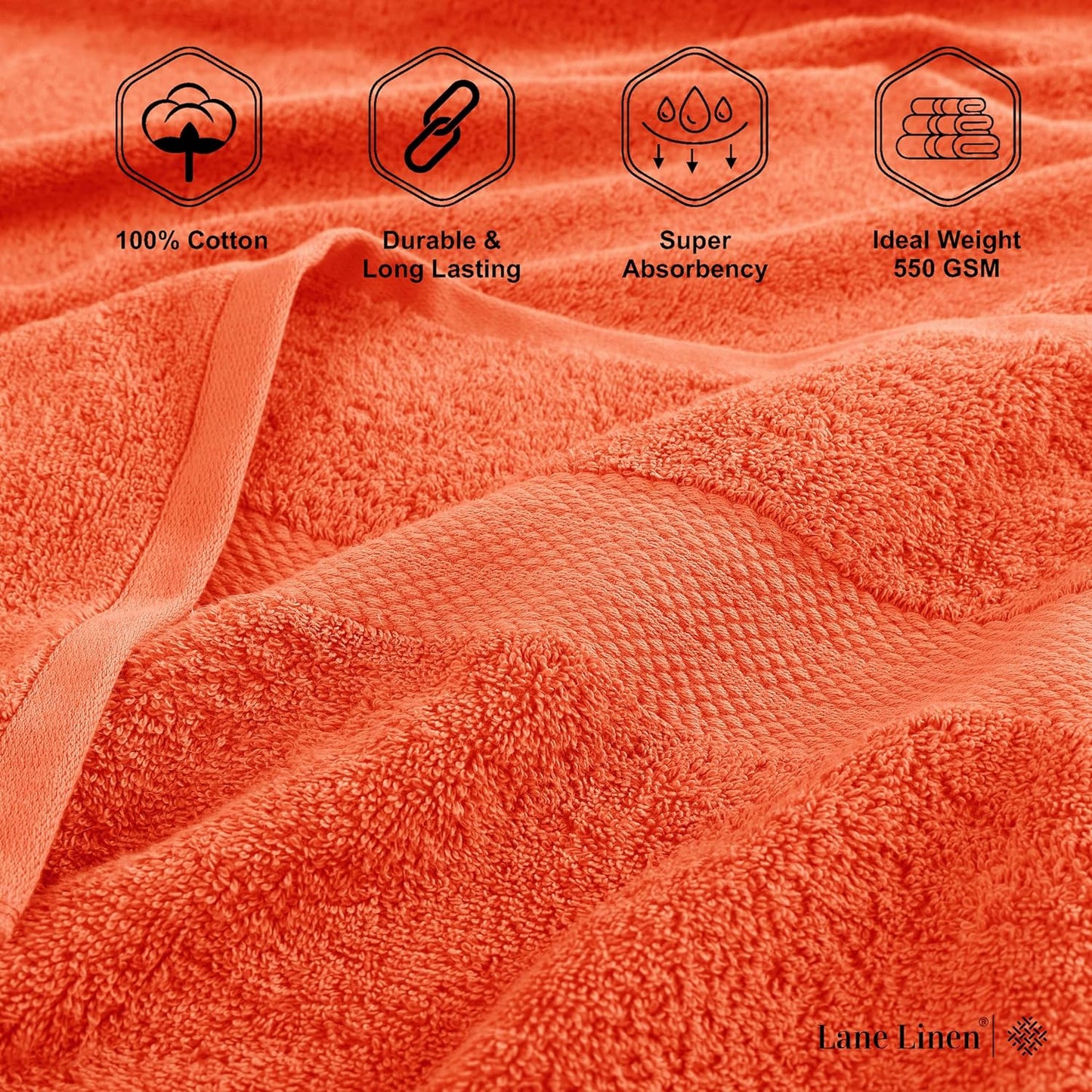 LANE LINEN 100% Cotton 4 Pack Bath Sheets Set (35"x66") - Ring Spun Cotton Extra Large Bath Towels Set - Quick Dry, Soft & Absorbent Oversized Towel Sets - Holds Well After Washing - Tiger Lily