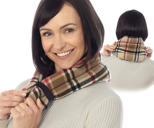 SunnyBay Microwave Heating Pad, Microwavable Heated Neck and Shoulder Wrap, Moist and Weighted Hands-Free Beanbag Pack with Wide Neck Coverage, 2.5 lbs, 26 Inches Long-Length, Made in USA, London