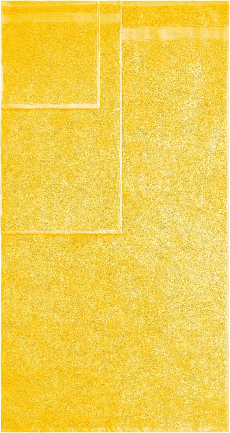 American Veteran Towel, 6 Piece Towel Set for Bathroom, 100% Cotton Turkish Bathroom Towels, 2 Bath Towels 2 Hand Towels 2 Washcloths, Yellow