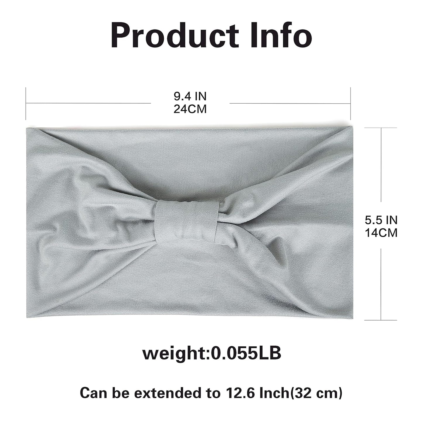 GiLi 6 Pack Wide Headbands for Women Non Slip Soft Elastic Hair Bands Yoga Running Sports Workout Gym Head Wraps, Knotted Cotton Cloth African Turbans Bandana (with 6 Pcs Hair Ties)