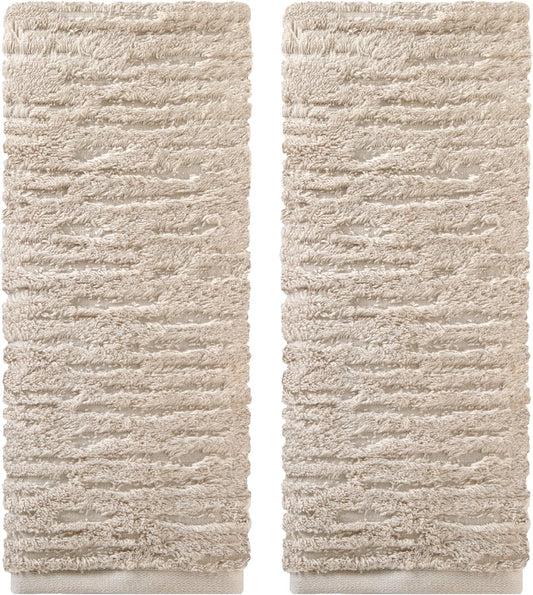 SKL Home CloudSoft Cotton Luxury 2-Piece Hand Towel Set, Oatmeal