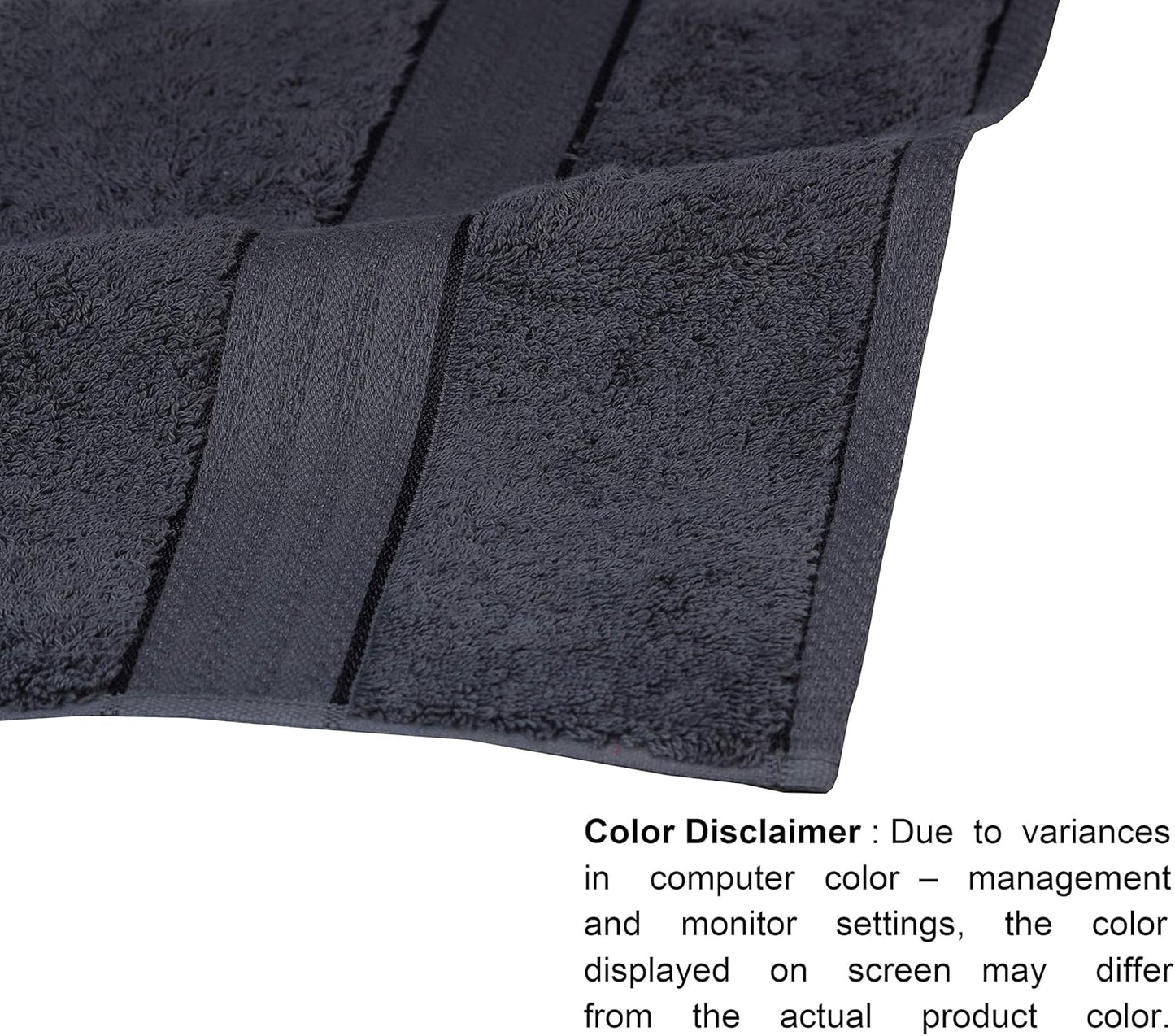 GLAMBURG 700 GSM Premium 8-Piece Towel Set - Contains 2 Bath Towels 30x54, 2 Hand Towels 16x28, 4 Wash Cloths 13x13 - Luxury Hotel & Spa Quality - Durable Ultra Soft Highly Absorbent - Charcoal Grey